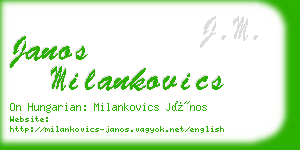 janos milankovics business card